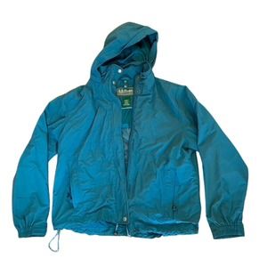 🚨 SOLD 🚨 L.L. Bean Women's Teal Blue Zip Jacket with Roll-Up Hood Size M
